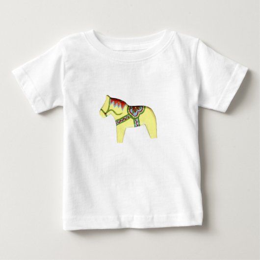 T-shirt Pour Bébé Cheval de Dala Rouge (Devant)