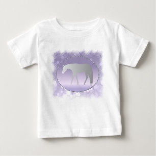T-shirt Pour Bébé Cheval de plaisir Silver Western sur Lavender Brok