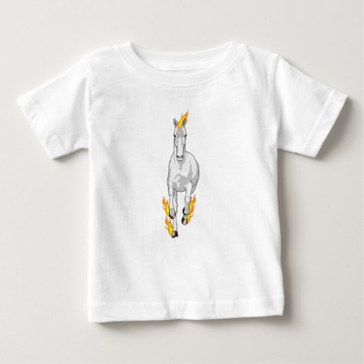 T-shirt Pour Bébé Cheval en flamme (Devant)