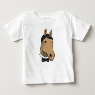 T-shirt Pour Bébé Cheval en Gentleman avec cravate de Bow