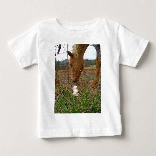 T-shirt Pour Bébé cheval et fleur de printemps Bunny (Devant)