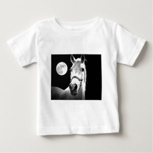 T-shirt Pour Bébé Cheval et Lune