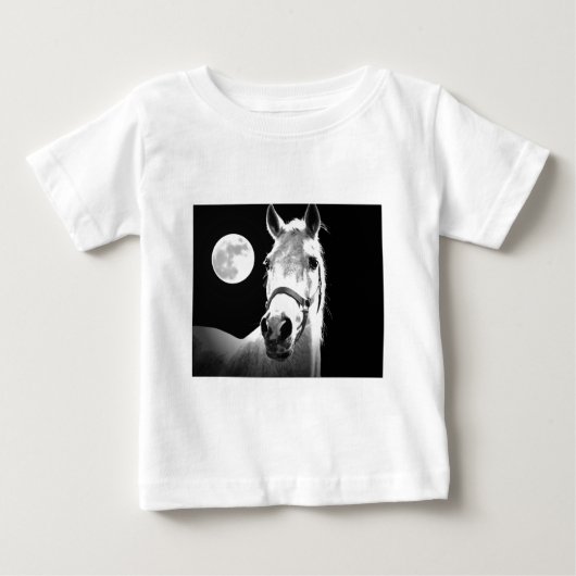 T-shirt Pour Bébé Cheval et Lune (Devant)