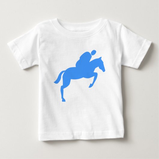 T-shirt Pour Bébé Cheval Jumping - Bébé Bleu (Devant)