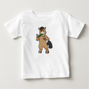T-shirt Pour Bébé Cheval mangeant végétalien