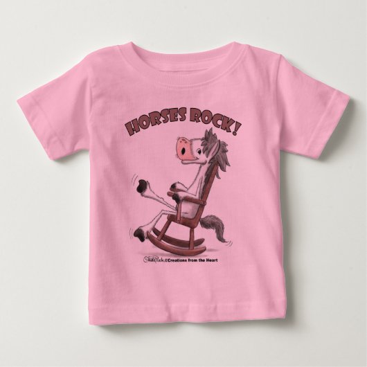 T-shirt Pour Bébé Cheval Rock ! (Devant)