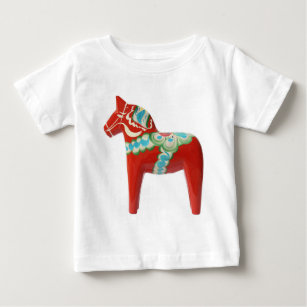 T-shirt Pour Bébé Cheval rouge de Dala de Suédois