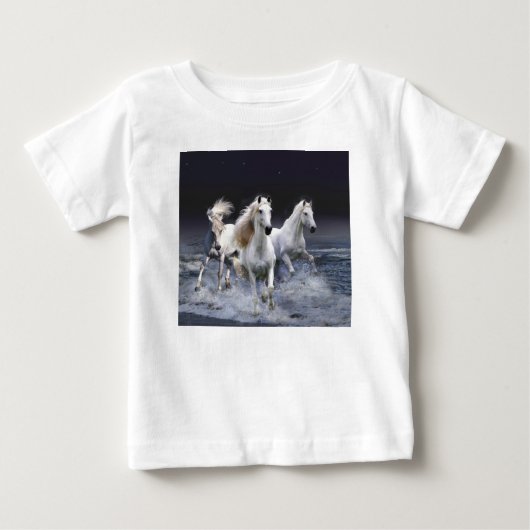 T-shirt Pour Bébé Chevaux à lancer l'oreiller (Devant)