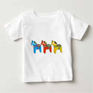 T-shirt Pour Bébé Chevaux de Dala de Suédois