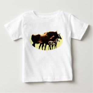 T-shirt Pour Bébé Chevaux et image du poulain