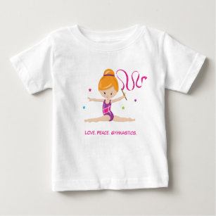 T-shirt Pour Bébé Cheveux Gymnaste-Rouge