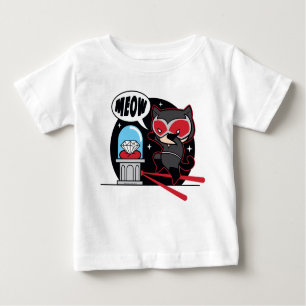 T-shirt Pour Bébé Chibi Catwoman à voler un diamant