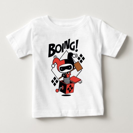 T-shirt Pour Bébé Chibi Harley-Quinn-In-A-Box Avec Marteau (Devant)