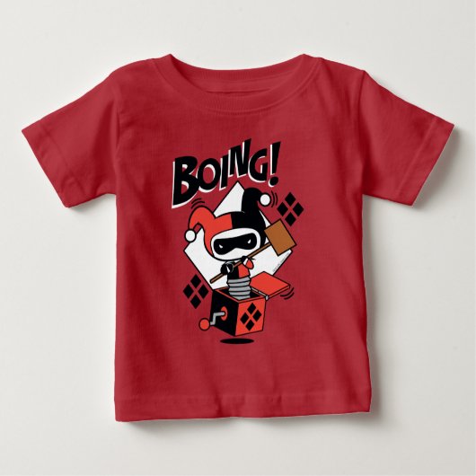 T-shirt Pour Bébé Chibi Harley-Quinn-In-A-Box Avec Marteau (Devant)