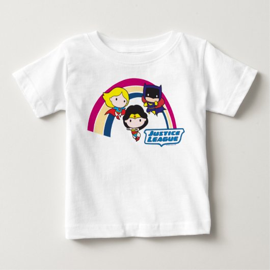 T-shirt Pour Bébé Chibi Justice League Rainbow (Devant)
