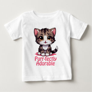 T-shirt Pour Bébé Chibi Kawaii Kitten Purr parfaitement adorable en 