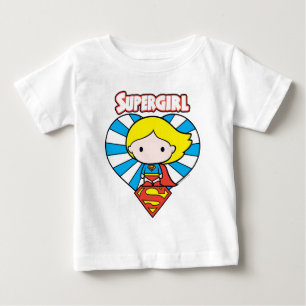 T-shirt Pour Bébé Chibi Supergirl Starburst Coeur et logo