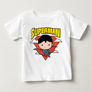 T-shirt Pour Bébé Chibi Superman Polka Dot Shield and Name