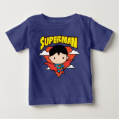 T-shirt Pour Bébé Chibi Superman Polka Dot Shield et nom (Devant)