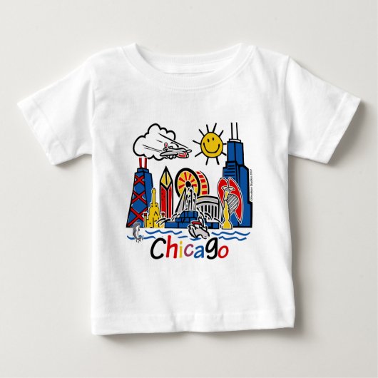 T-shirt Pour Bébé Chicago badine l'horizon (Devant)