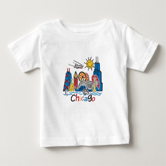 T-shirt Pour Bébé Chicago Kids Skyline (Devant)