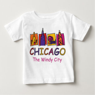 T-shirt Pour Bébé Chicago The Windy City
