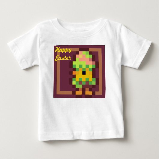 T-shirt Pour Bébé Chicker Happy Easter en pixels égaux (Devant)