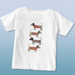 T-shirt Pour Bébé Chien à saucisse mignon Dachshund Wiener<br><div class="desc">Mignonne petite saucisse Dachshund ou des chiens édulcorés en laine. Art original de Nic Squirrell.</div>
