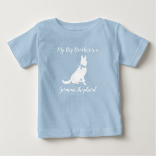 T-shirt Pour Bébé Chien allemand Baby shower bleu garçon