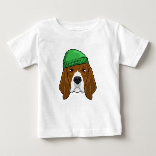 T-shirt Pour Bébé Chien avec Beanie (Devant)