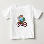 T-shirt Pour Bébé Chien avec bicyclette (Devant)