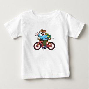 T-shirt Pour Bébé Chien avec bicyclette