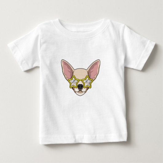 T-shirt Pour Bébé Chien avec lunettes de soleil (Devant)