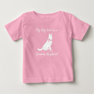 T-shirt Pour Bébé Chien berger allemand Baby shower fille rose