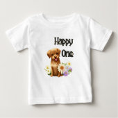 T-shirt Pour Bébé Chien brun mignon (Devant)