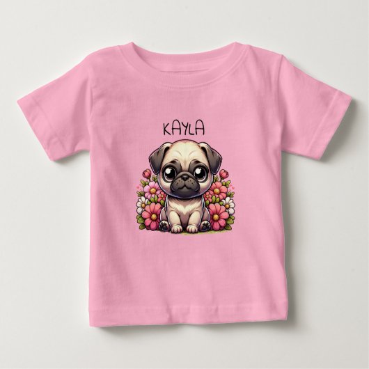 T-shirt Pour Bébé Chien Chien Chien Chien Chien Chien Carlin Personn (Devant)