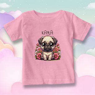 T-shirt Pour Bébé Chien Chien Chien Chien Chien Chien Carlin Personn