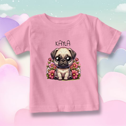 T-shirt Pour Bébé Chien Chien Chien Chien Chien Chien Carlin Personn
