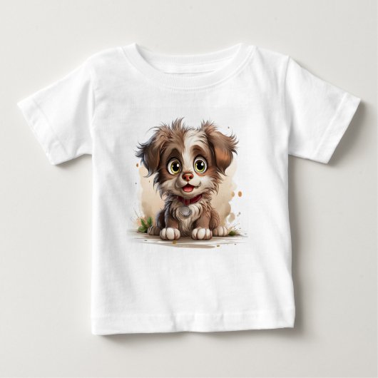 T-shirt Pour Bébé Chien chiot mignon (Devant)