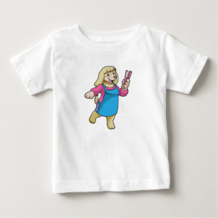 T-shirt Pour Bébé Chien comme coiffeur avec peigne