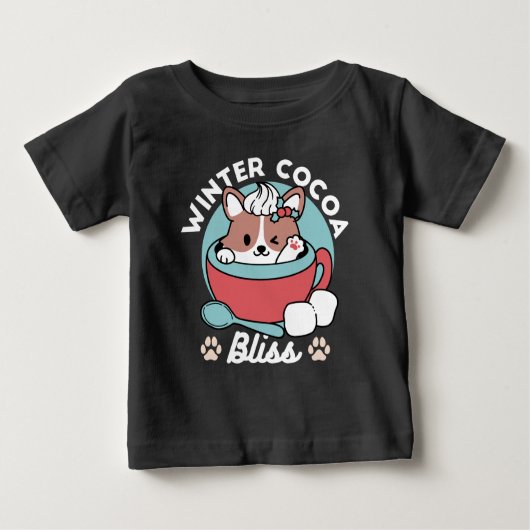 T-shirt Pour Bébé Chien dans la Mug Festive pour Vibes de vacances - (Devant)