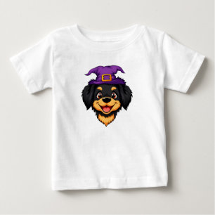 T-shirt Pour Bébé Chien de dessin animé mignon portant un chapeau de
