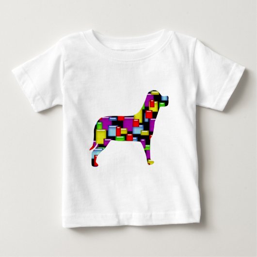T-shirt Pour Bébé chien de mosaïque (Devant)