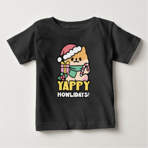 T-shirt Pour Bébé Chien de Noël mignon - Yappy Howlidays