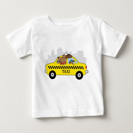 T-shirt Pour Bébé Chien de taxi de New York (Devant)