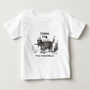 T-shirt Pour Bébé Chien Démon Vintage Drôle Mignon