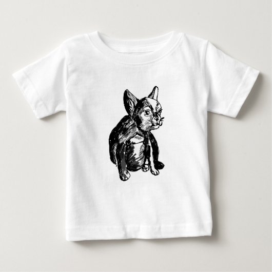 T-shirt Pour Bébé Chien en Chien à Bulldog Dessin Baby Fine Jersey T (Devant)