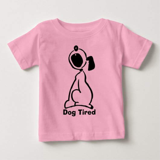 T-shirt Pour Bébé Chien fatigué (Devant)