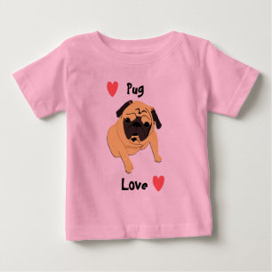 T-shirt Pour Bébé Chien mignon d'amour de carlin