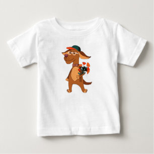 T-shirt Pour Bébé Chien, Nature, Chien de dessin animé